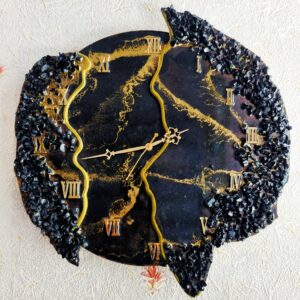 ‘Black Beauty’ 16×16 inches geode clock