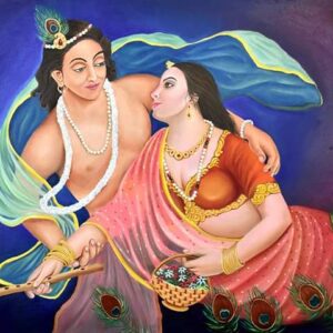 ‘Eternal love of Radha Krishna’ 2×3 feet oil painting