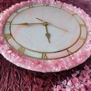 Blush pink round 12×12 resin geode clock (Copy)